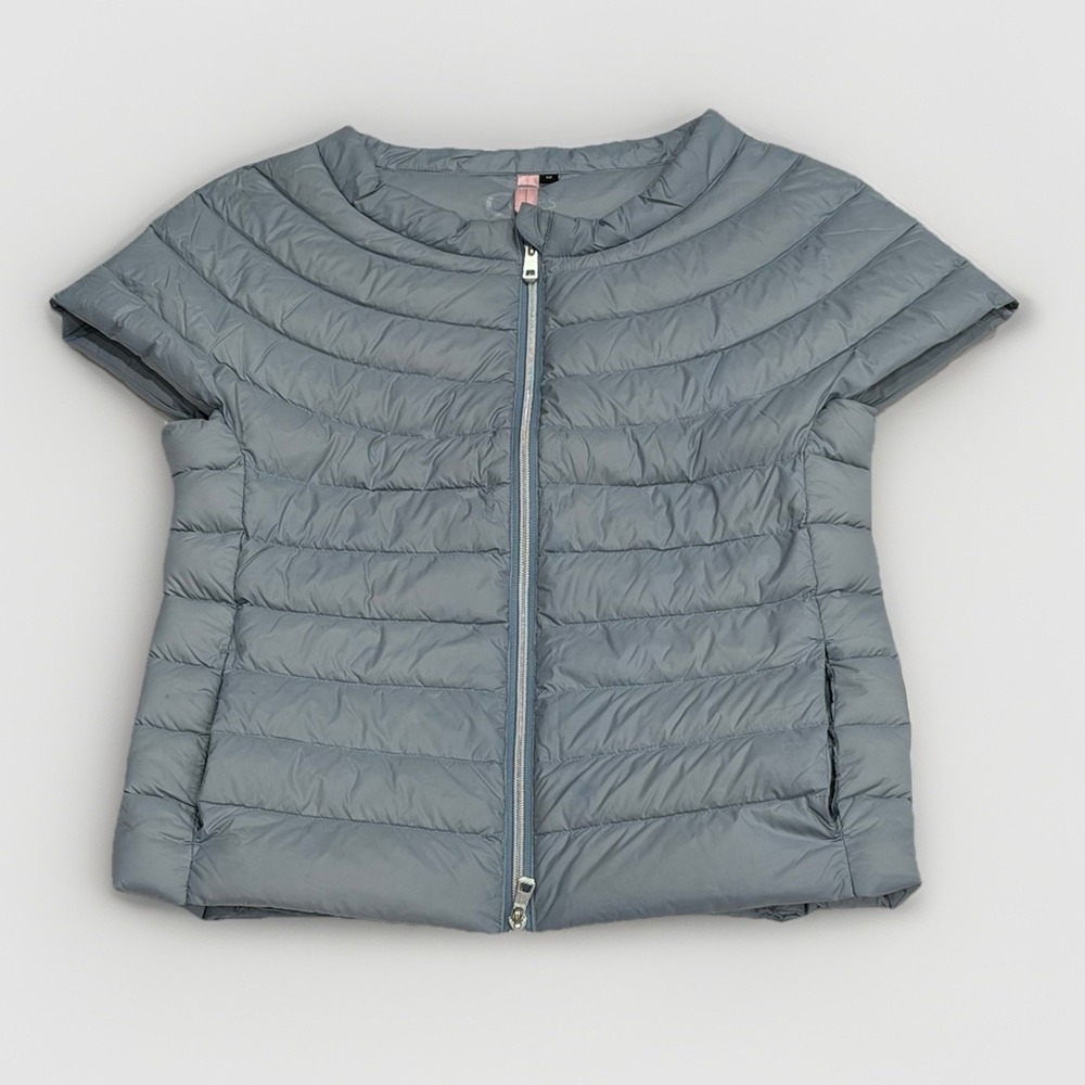 Cotes of London St. Ives‎ Down Puffer Steel Vest Blue Gray Cap Sleeves Size M